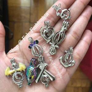 Sterling Silver pearl cage pendents